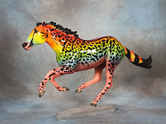 Lot 5 - Glossy Rainbow Cheetah Smarty Jones (mold #586)